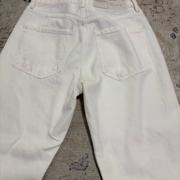 Agolde White Riley high rise straight Denim - Size 25 - Picture 2 of 5